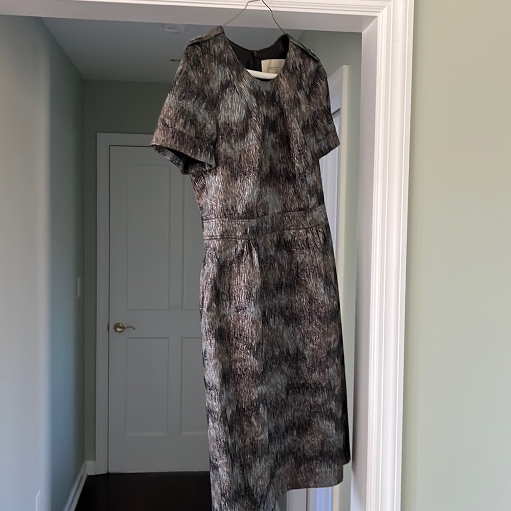 Stunning Burberry dress with black, silver and green